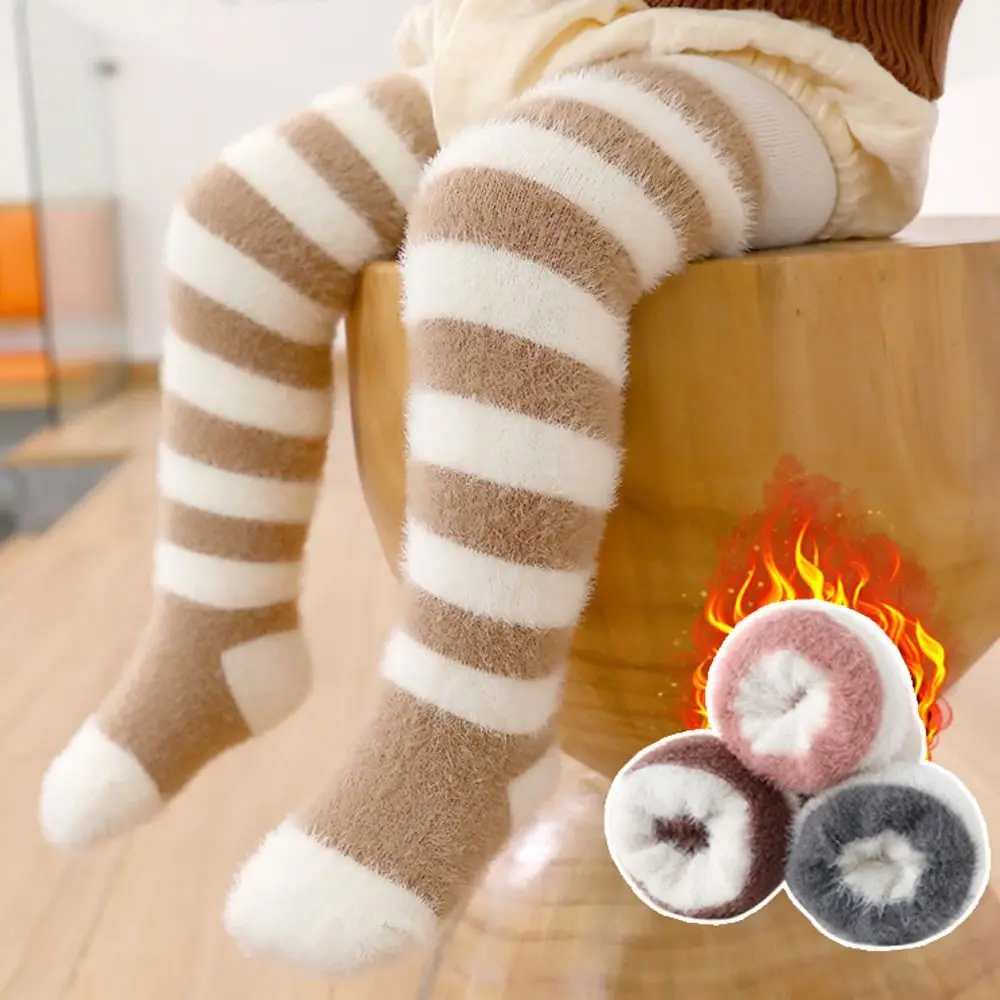 

Новые осенне-зимние длинные носки, утепленные гольфы для малышей, морозостойкие теплые чулки