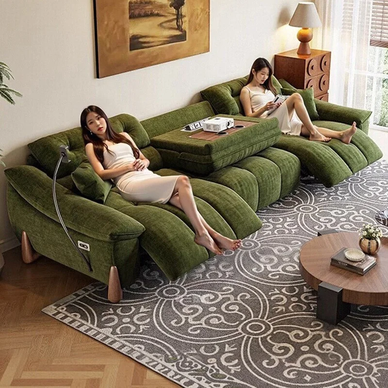 

Multi-Function Leg Adjustable First-Class Intelligent Cabin Chenille Marshmallow Fabric Electric In-line Living Room Sofa
