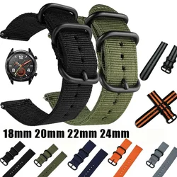 18mm 20mm 22mm 24mm Nylon Fabric Watch Bands Sport Strap For Samsung Galaxy Watch 3 Band Bands Amazfit GTR GTS Huawei GT2