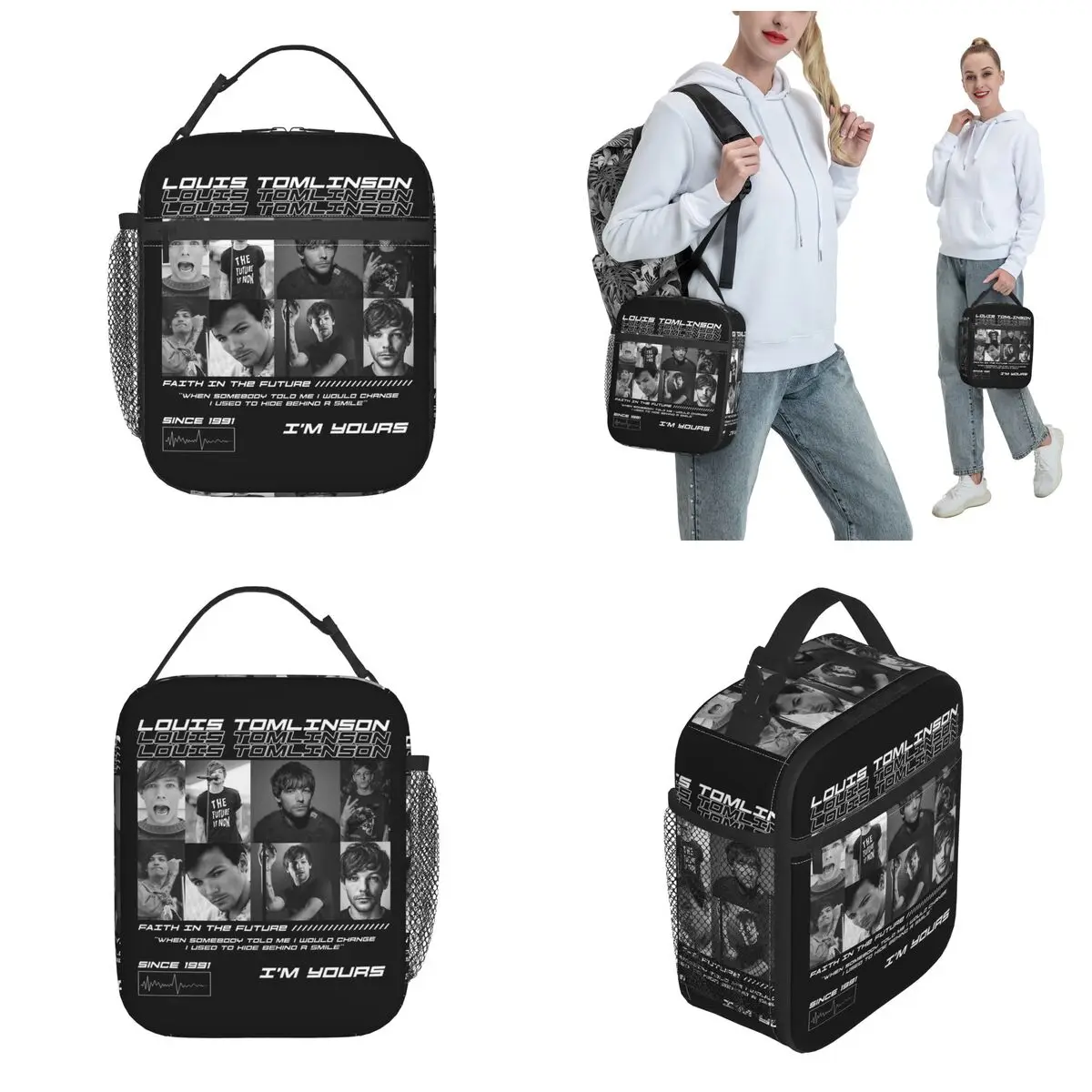 Louis Tomlinsons Singer Music Merch bolsas de almuerzo aisladas para almacenamiento al aire libre, cajas de comida, fiambrera térmica portátil