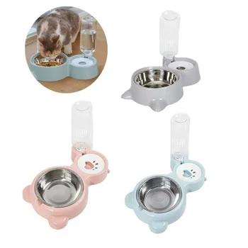 Pet Water Dispenser for Cats and Dogs Automatic Water Storage Pet Food Bowl Food…
