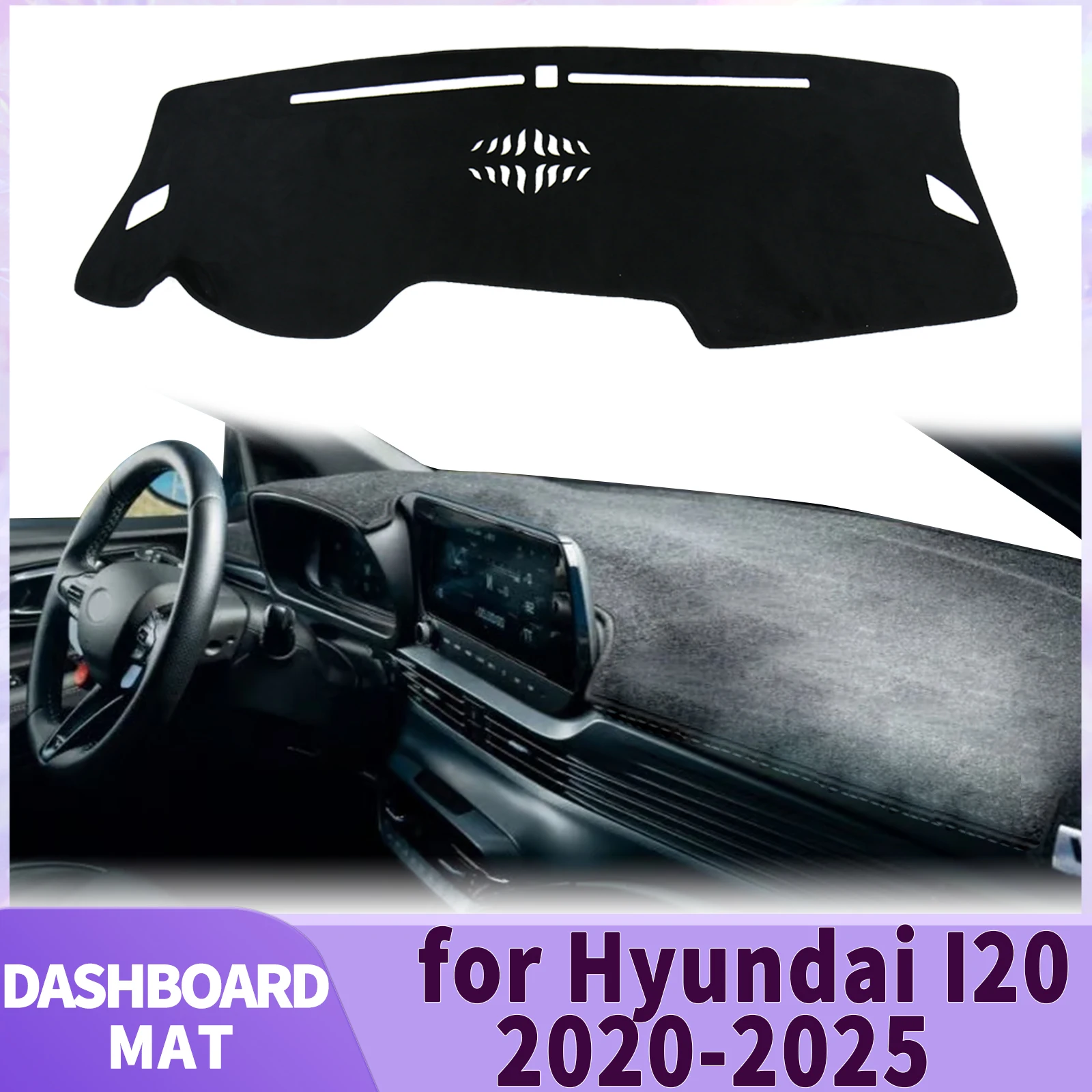 

fit for Hyundai I20 III 2020-2022 2023 2024 2025 Car Accessories Dashmat Dashboard Cover Pad DashMat Sunshade Protective Carpet