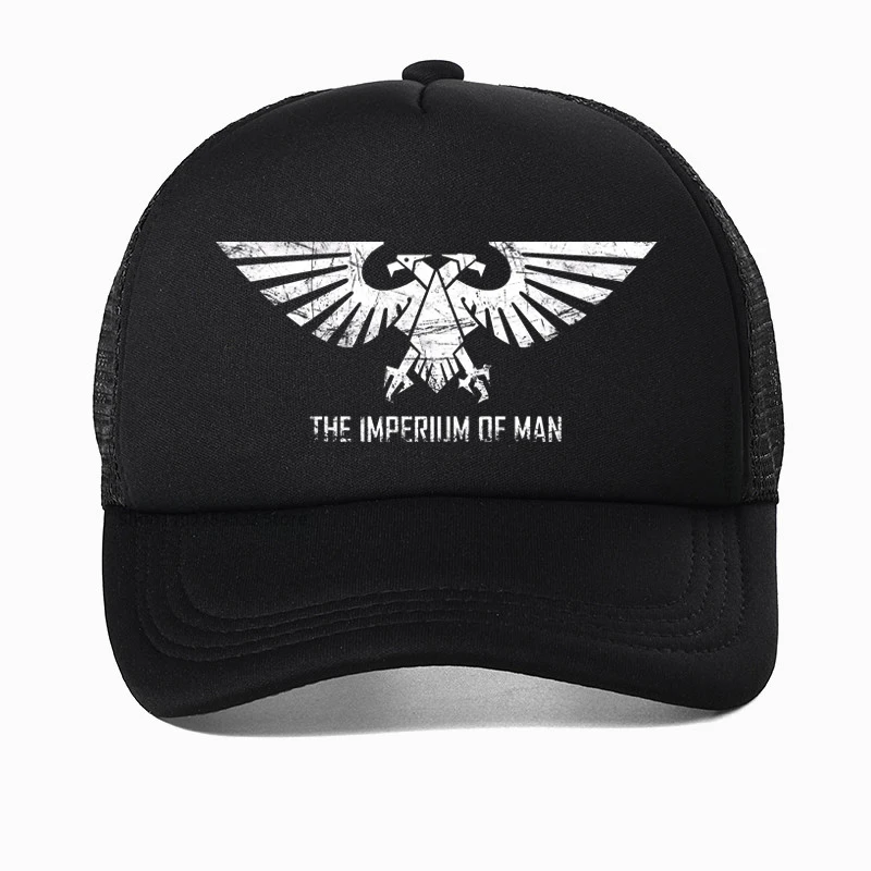 

Funny The Imperium Of Man baseball cap Fashion Double-headed eagle hat Men Women Summer mesh breathable hats