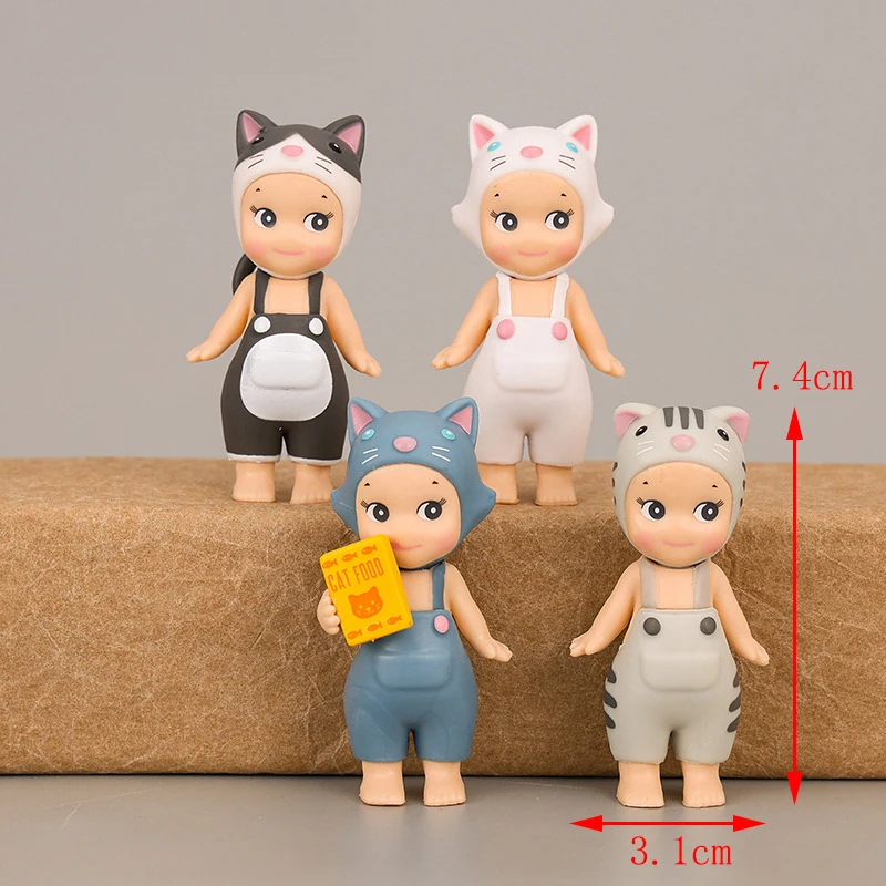 Anime Cute Angel Dolls Cat life series 9pcs/set Figure Model Toys Christmas Gift  Figure 7cm