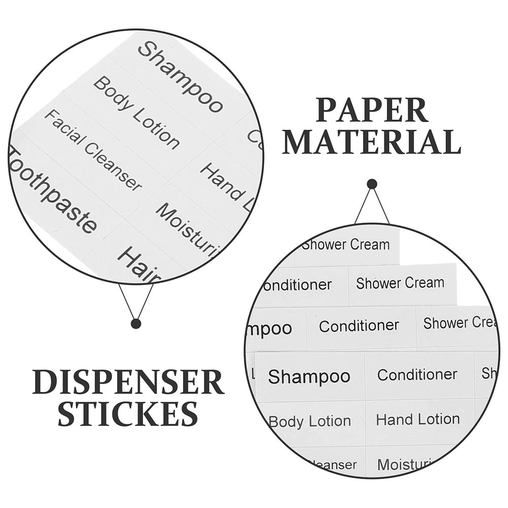 

12 Sheets Waterproof Self-adhesive Labels for Dispensing Bottles Toiletries Skincare Stickers Bathroom Tags Folder