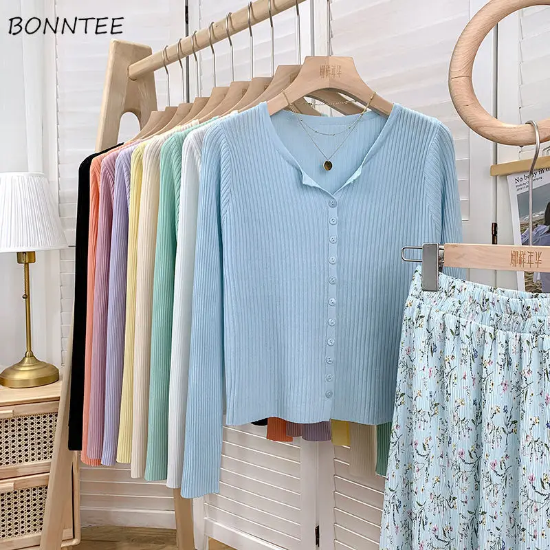 

Basic Jackets Women Single Breasted Candy Color Sweet Korean Style Gentle Lady Elasticity Loose Sun-proof Lovely Outwear Female