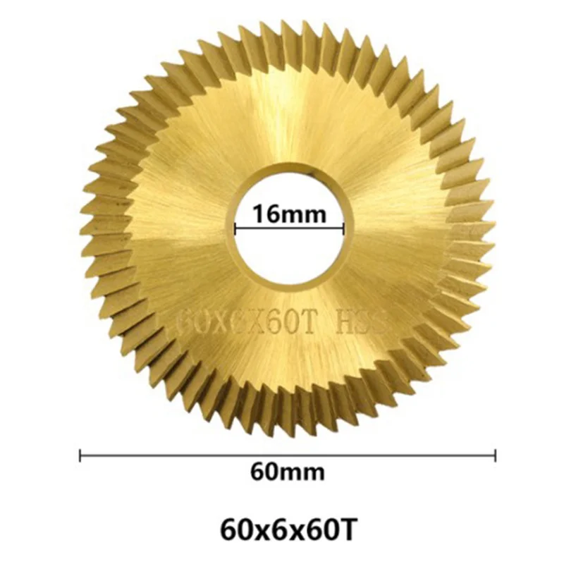 Key Cutting Blade 60X6X16X60T TiN Coating HSS Key Cutting Machine Cutter Locksmith Tool Key Duplicate Machine Blade