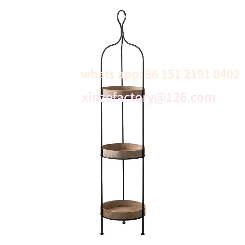 Customizable Creative Retro Flower Shop Decorative Storage Flower Stand Wrought Iron Bird Cage Multi-layer Homestay Ornament