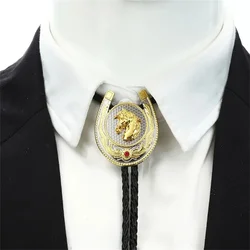 Horseshoe two-tone bolo tie