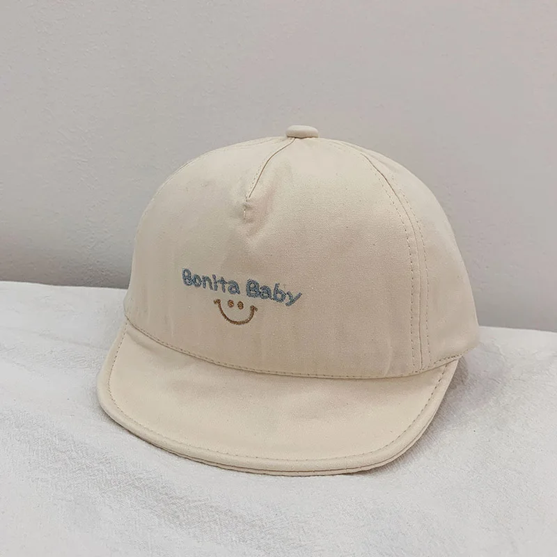 Cute Smiley Face Baby Baseball Cap Summer Soft Brim Cotton Newborn Infant Peaked Cap Outdoor Sun Protection Toddler Boy Girl Sun