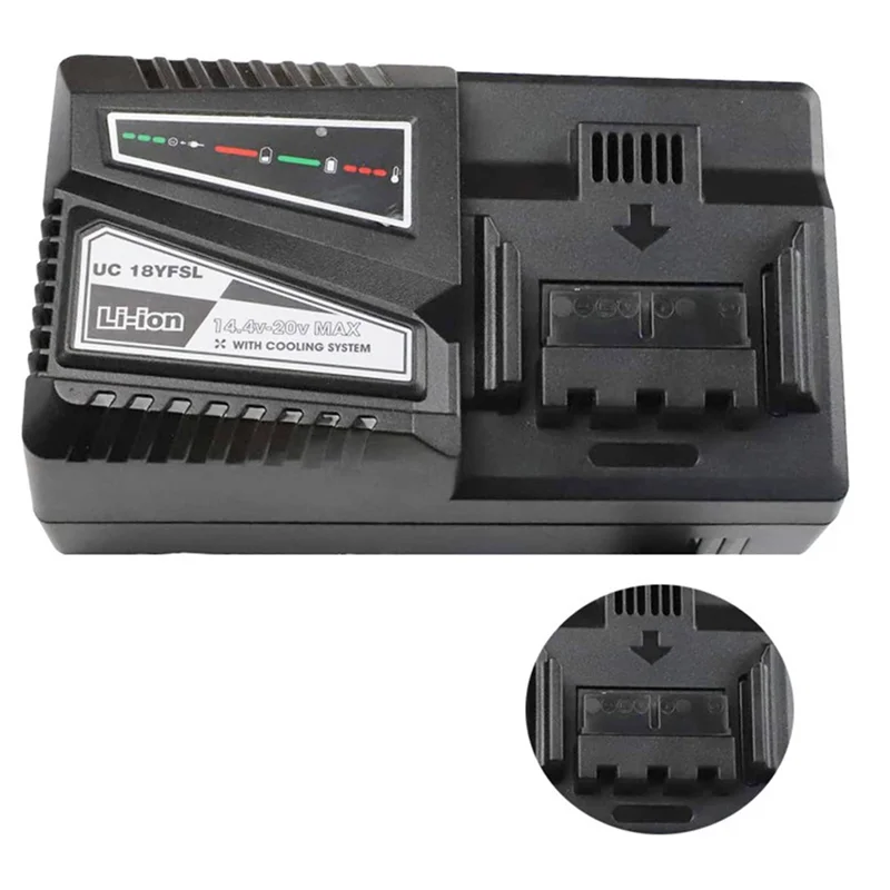 

UC18YSFL Li-Ion Battery Charger Charging Current 4.5A for Hitachi 14.4V 18V Battery BSL1815 BSL1820 BSL1830,US Plug