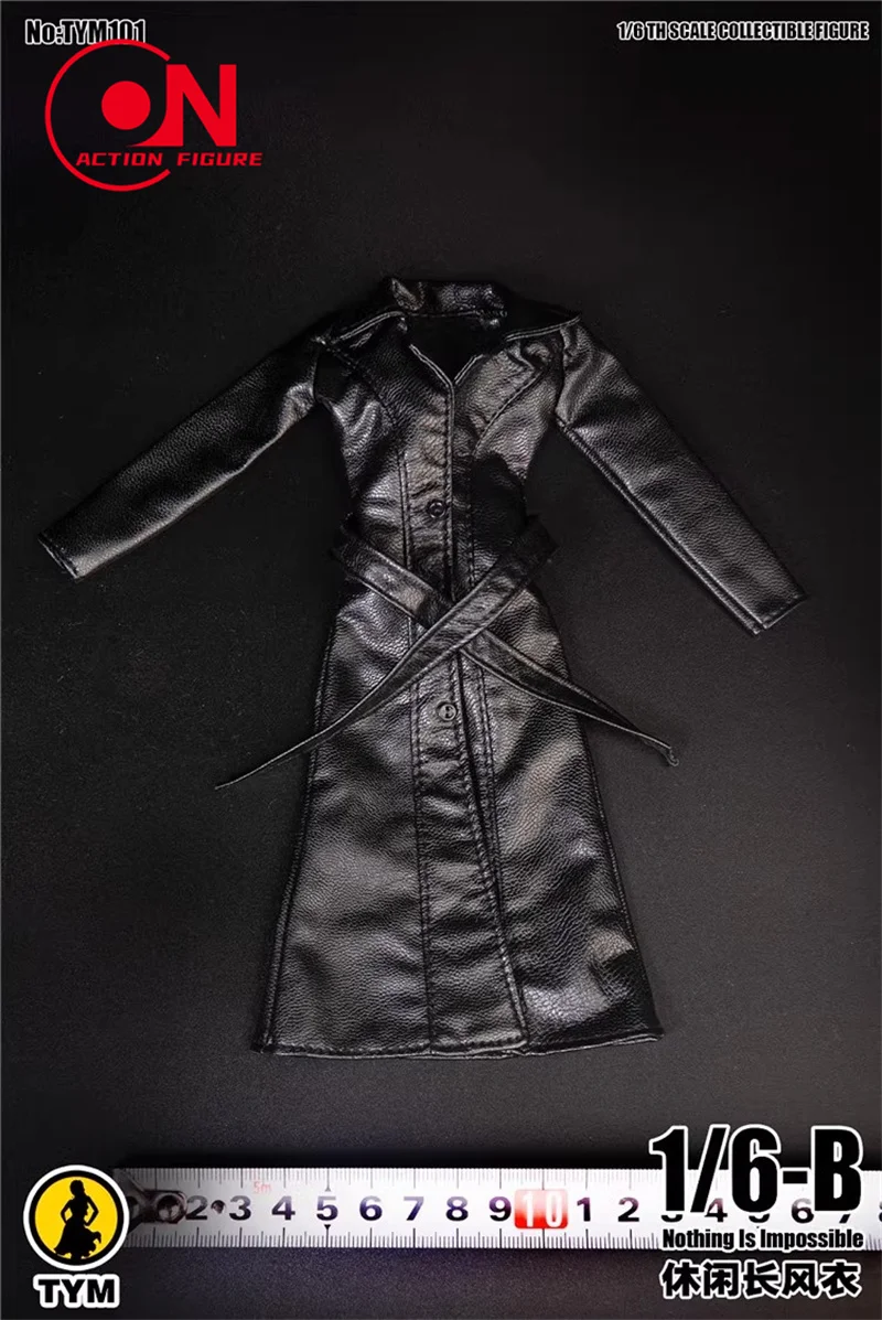 TYM101 1/6 femme longue veste en cuir coupe-vent soldat vêtements modèle adapté 12 ''TBL soldat grand buste figurine