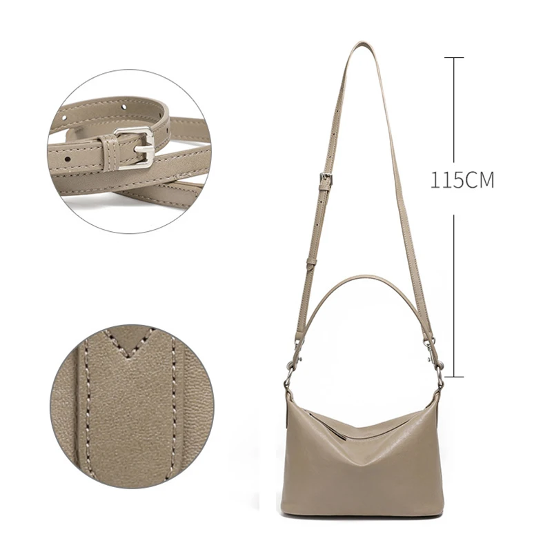 2026 New Lady Top Layer Vegetable Tanned Cowhide Retro Armpit Classic Crossbody Handbag Women\'s Versatile Single Shoulder Bag