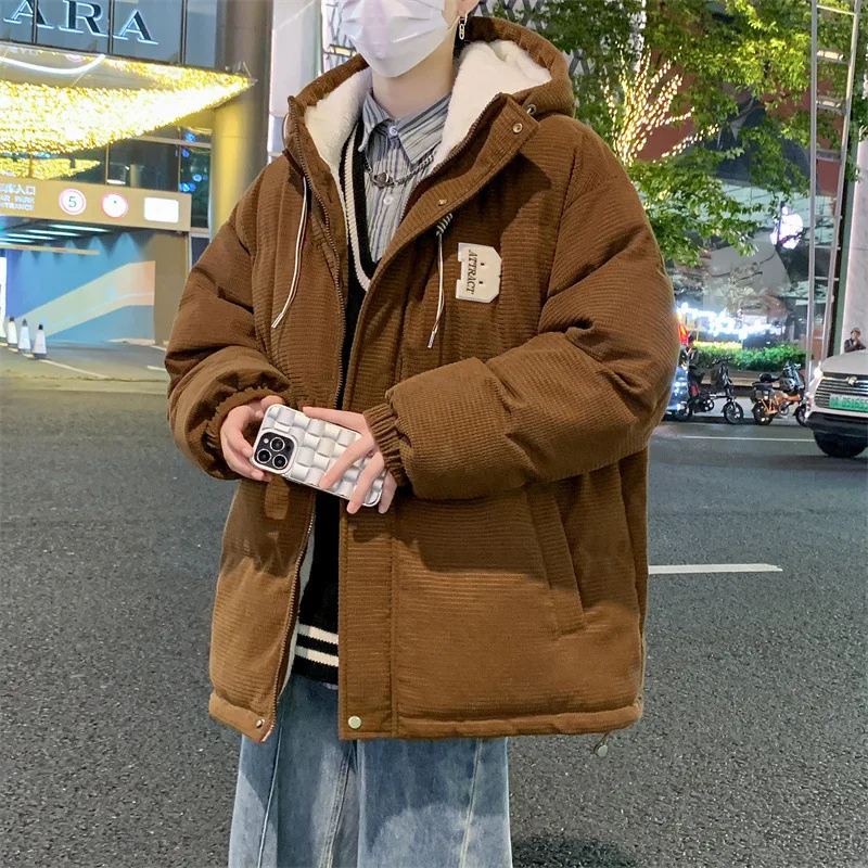 

Men’s Color-coded Casual Trendy Long Sleeve Hooded Quilted Jackets Winter New Fashion Male Simple Basic Parkas Clothes Coats