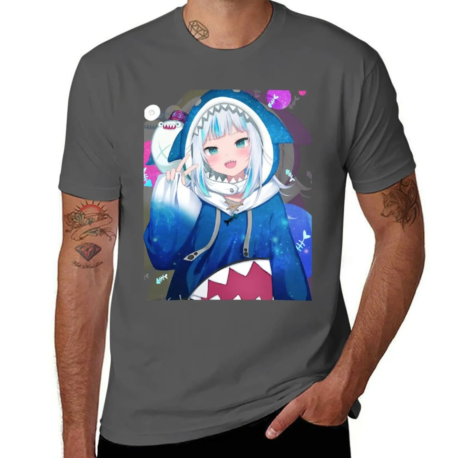 

Gawr Gura (Hololive EN Vtuber) T-Shirt cotton tshirt 100% man t shirt graphic t shirt for man T-Shirt