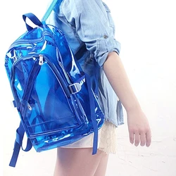 NEUE Wasserdichte Rucksack Transparent Klar Kunststoff für Teenager Mädchen PVC Schule Taschen Schultern Tasche platz rucksack notebook