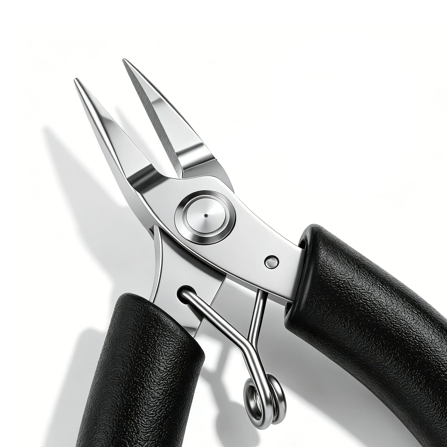 Mini Smooth Chain Nose Pliers Anti-slip Handle Spring Loaded Pliers for Wire Bending Opening Jump Rings DIY Craft Repair Tool