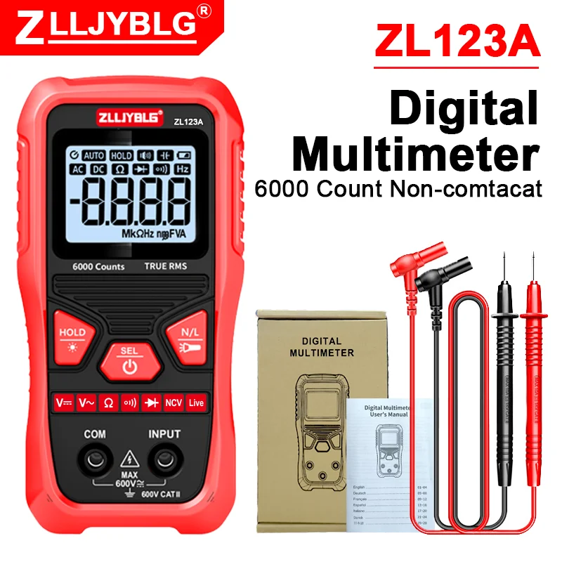 4000 Counts Digital Smart Multimeter Transistor Tester True RMS Auto Elektrische Kapazität Meter Temperatur Widerstand – Detail 10