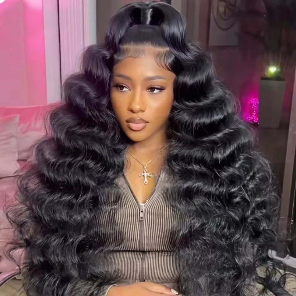 

30 Inch Body Wave Human Hair Wigs 13x6 Lace Frontal Human Hair Wig 13x4 Transparent Lace Front Preplucked Black Wig For Women