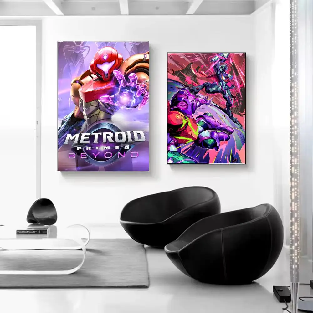 Game M-Metroid P-Prime Poster Self-adhesive Art Waterproof Paper Sticker Coffee House Bar Room Wall Decor view 3