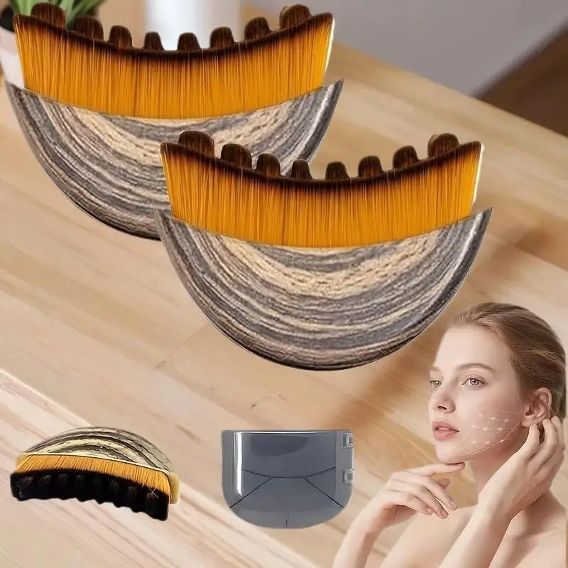 リンパ輪郭フェイシャルブラシ ボディドライブラシ バスブラシ 木製マッサージコーム フェイシャル輪郭形成とリンパマッサージ