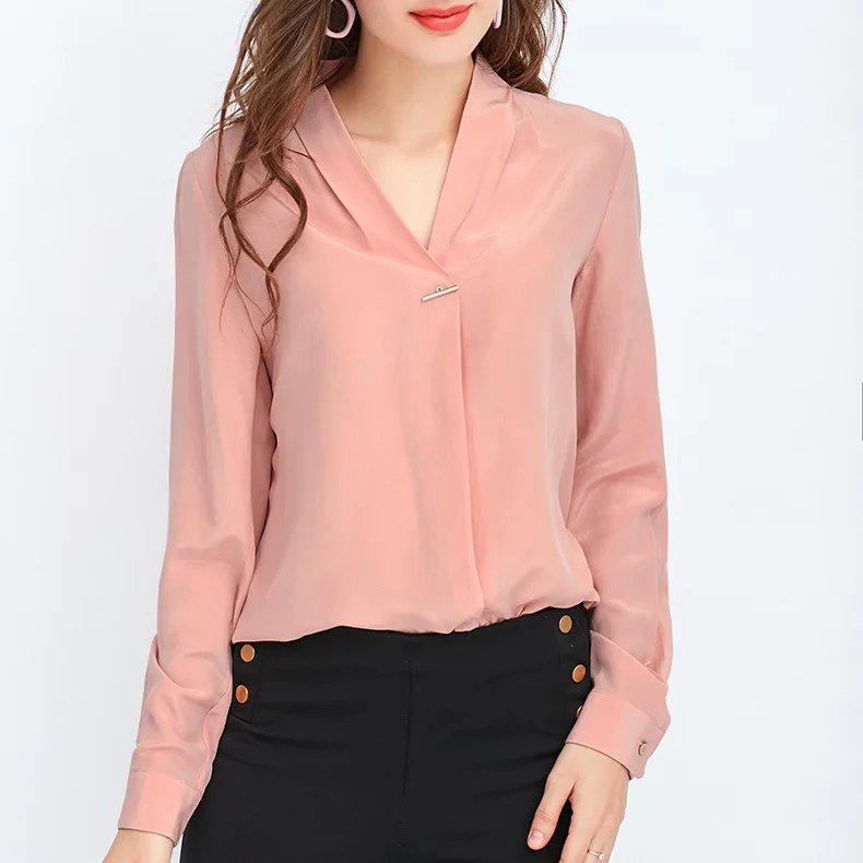 

2025 New Summer Silk Blouse Women High Quality Shirt Women Natural Silk Fiber
