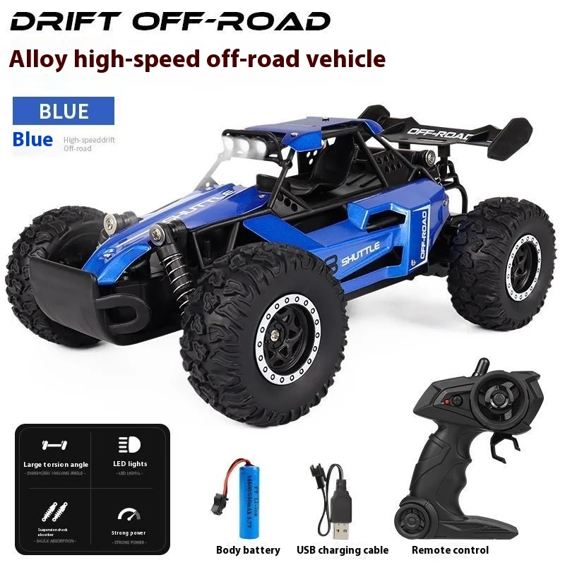 

2.4g Alloy Rc Remote Control Four-wheel Drive Off-road Vehicle 1:16 High-speed Climbing Charging Racing Drift Model Toy Gift