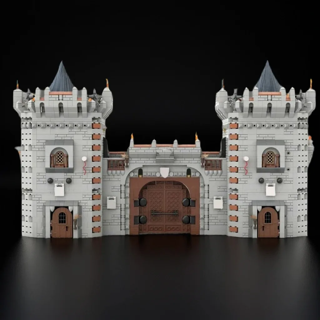 

3777 шт. MOC средневековые ворота замка, древний замок, сцена, соблазнение, подключаемая модель, сделай сам, строительные блоки, подарок