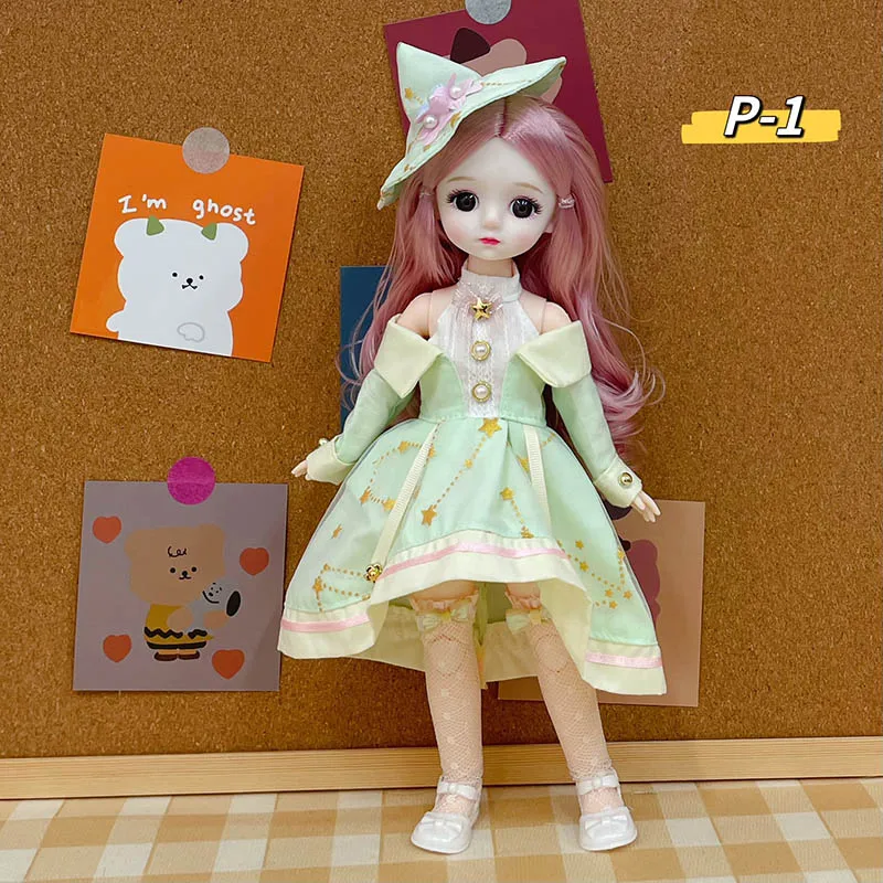 1/6 Doll Full Set 28cm Height Bjd Joints Doll with Clohtes Accessories Girls Dress Up Toys