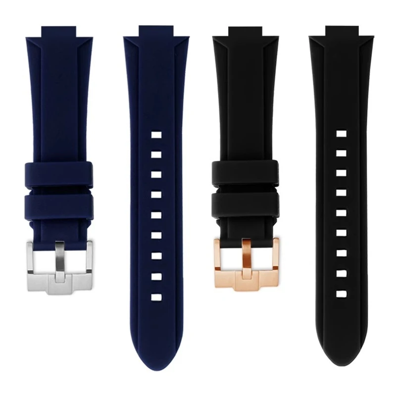 21mm 24mm Silicone Rubber Watch Strap For Maserati Trident R8821108025 Series R882110039 Wristband Custom Protrusion Watchband