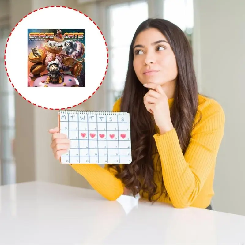 2026 Lịch tường không gian & món tráng miệng cho nhà, văn phòng, lớp học & quà tặng (1 cuốn sách) D5QC