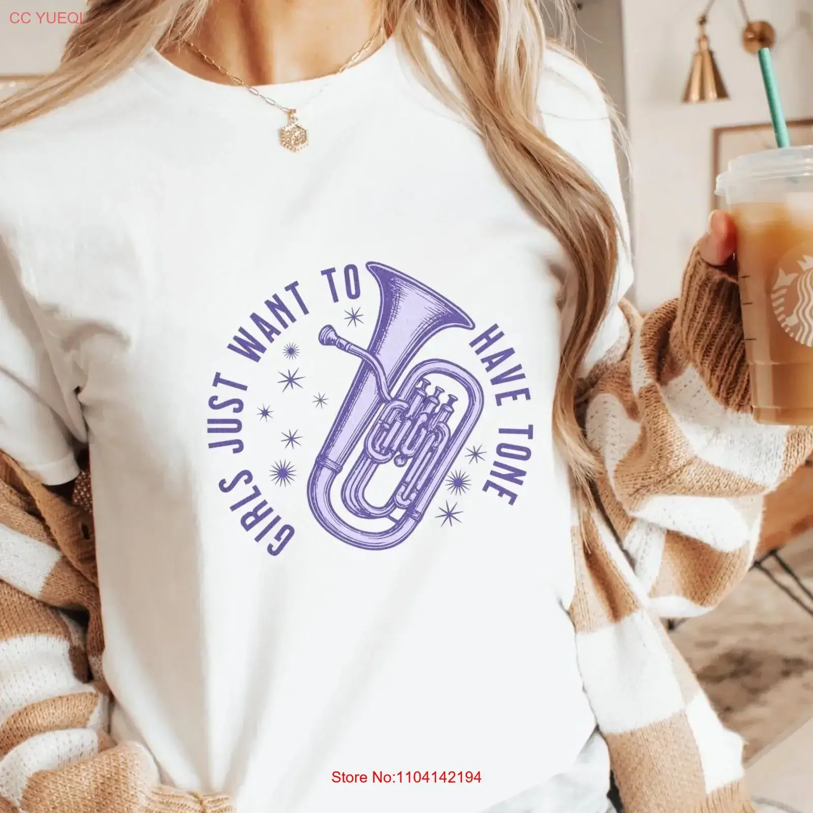 Euphonium T Shirt Band Marching Musician Brass High School Player Life vintage Washed Versatile Slightly graphic Comfortable