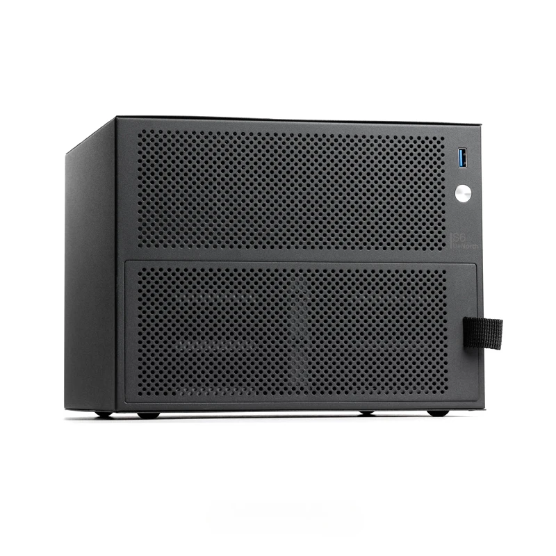 6-bay NAS Chassis Supports ITX Motherboard, FLEX Small 1U Power Supply, Radiator Height Limit 70mm, DIY Desktop Storage Server