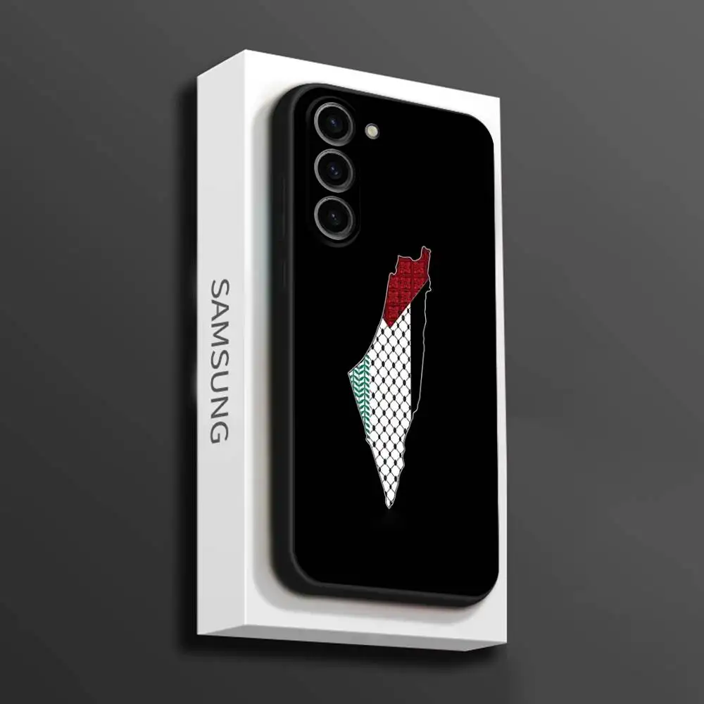 Casing Ponsel P-Palestine-es-F-Flag untuk Samsung Galaxy A 91,80,73,72,71,53,52,51,22,5G Sampul Hitam Lembut Tahan Benturan