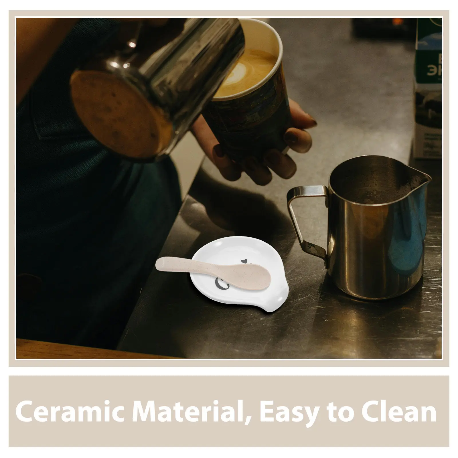 

Coffee Spoon Rest Ceramic Small Mini Porcelain Spoon Holder Teaspoon Rest Kitchen Stirrer Coffee Accessories Teaspoon Holder