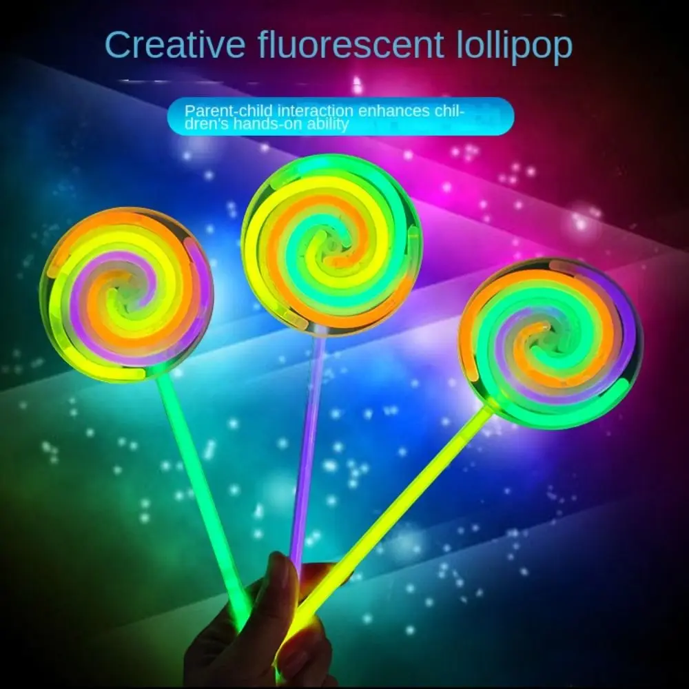 

3pc/set Rotating Lollipop Glow Stick Windmill Noctilucent Luminous Lollipop Light up Flashlight Fluorescent Light Sticks