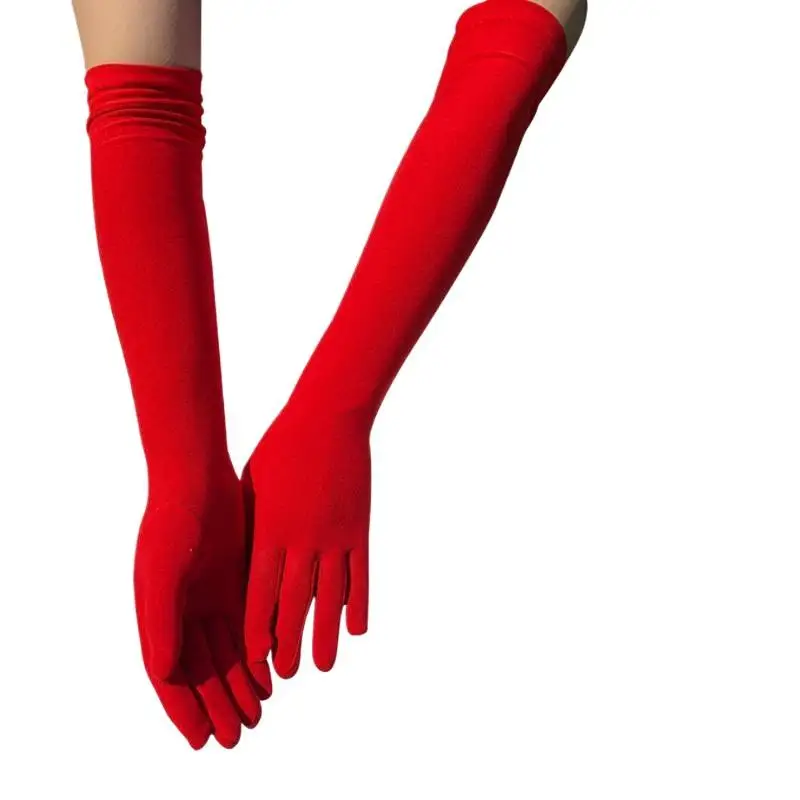 1 Paar elegante, atmungsaktive Sommer-Sonnenschutzhandschuhe für Hochzeiten, Partys und Bühnenauftritte aus Milchseide, elastische lange Braut-Tanzhandschuhe – Detail 8