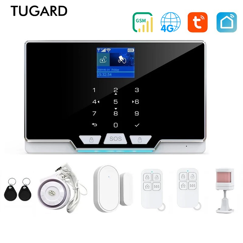 TUGARD G24 GSM WiFi Security Alarm System 4G for Tuya Smart Security Home Alarm With 433MHz Wireless Fireproof Anti Theft Alarm