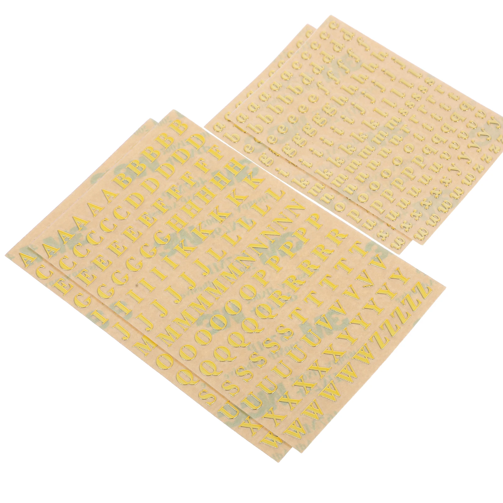 

4 Sheets Crystal Epoxy Sticker 428 Gold Uppercase 429 Gold Lowercase Letters 45MM Metal DIY Projects Versatile Application