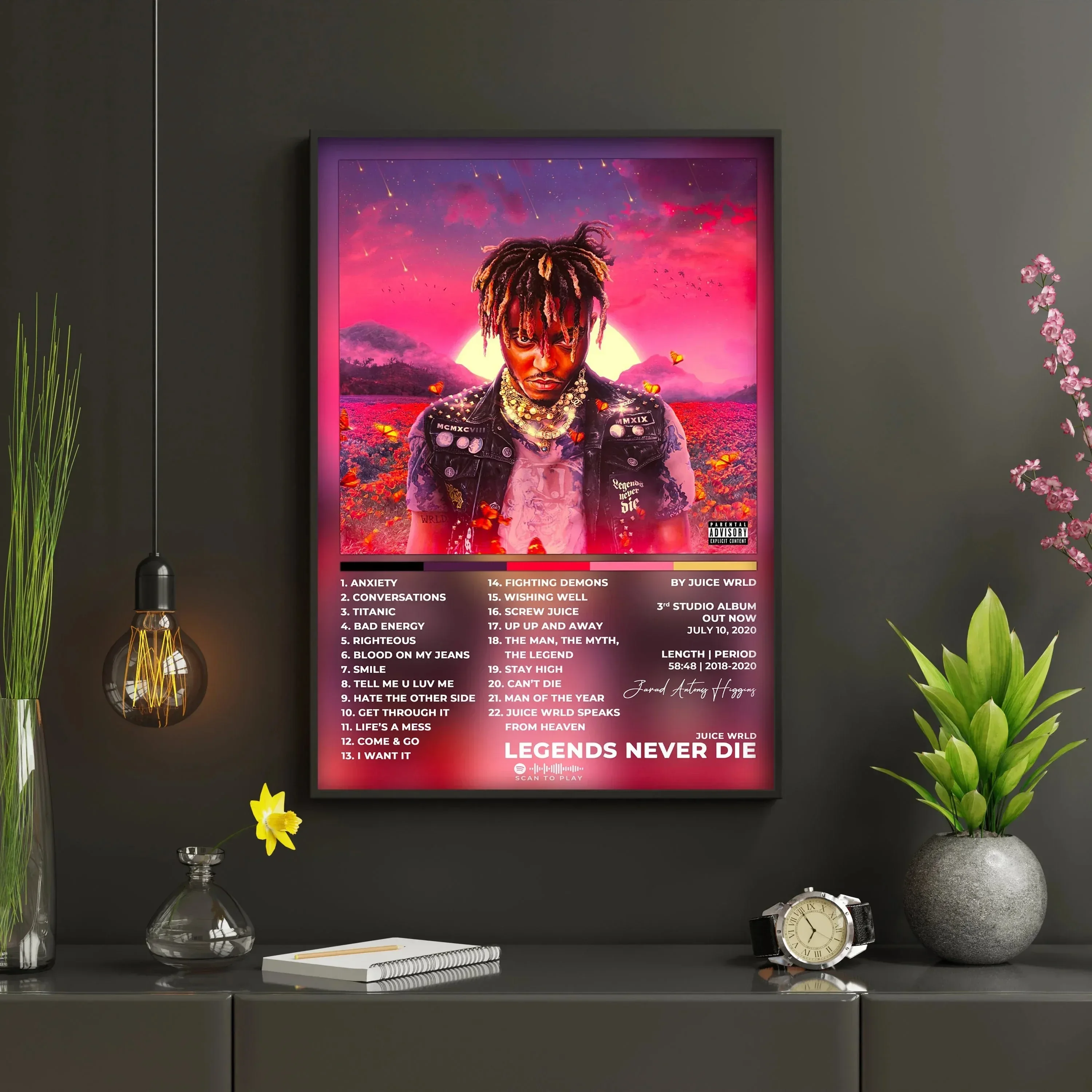 قماش اللوحة الملصقات والمطبوعات جدار الفن الاسكندنافي الحد الأدنى جدار الفن عصير WRLD ألبوم الوداع والرياضة الجيدة #4