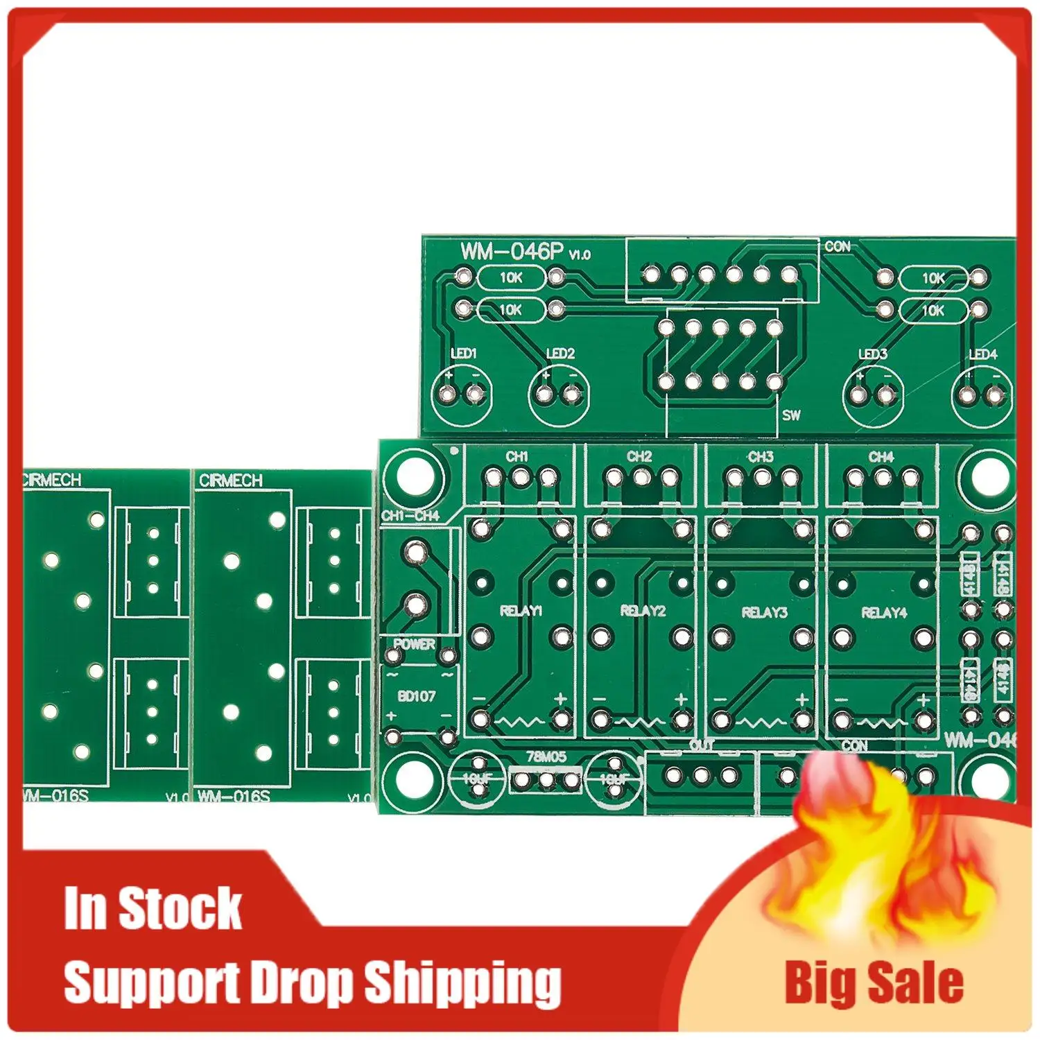 Top Deals Relay 4-Way Audio Input Signal Selector Switching RCA Audio Input Selection Board Of Rotary Switching For Amplifiers