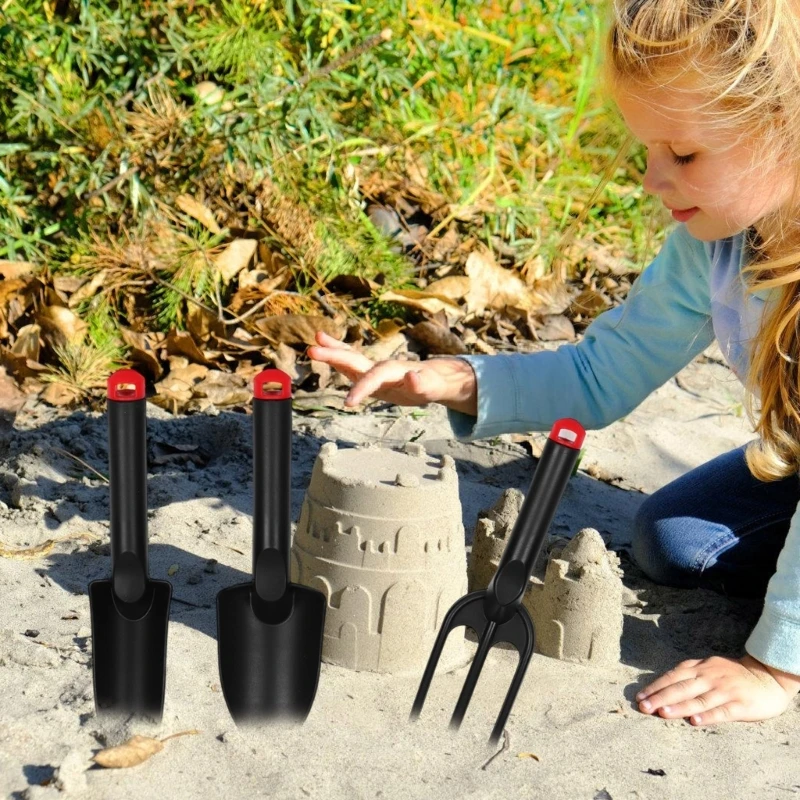 Paquete Y88D de 3 set de construcción de castillos de arena de plástico con palas para actividades de juego de arena de playa para niños