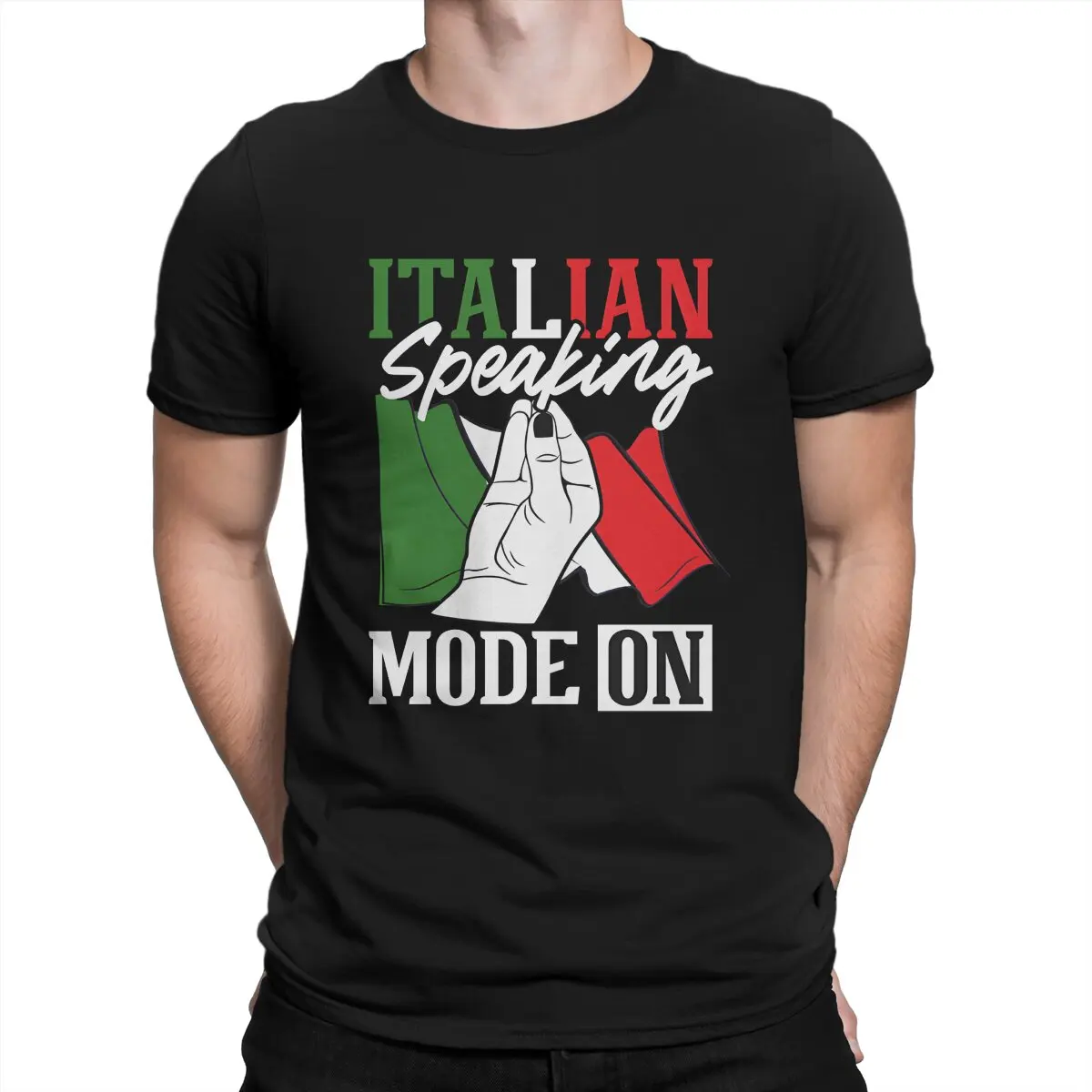 Casual Hand Gesture For A Proud Italian T-Shirt Men Round Collar Cotton T Shirts Italian Gift Short Sleeve Tees Printed Clothes