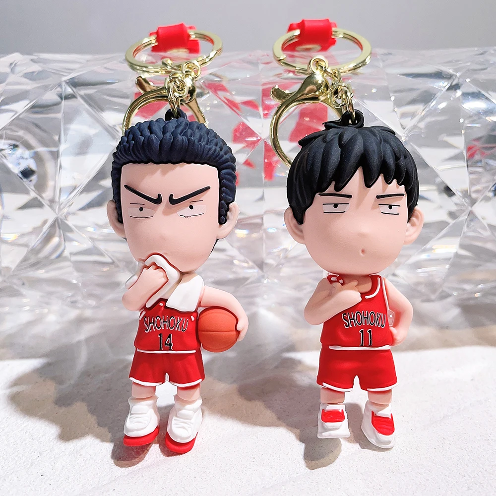 Anime SLAM DUNK Key Chain Sakuragi Hanamichi Rukawa Kaede Hisashi Mitsui Action Figure Bag Pendant Knapsack Accessories Toy gift