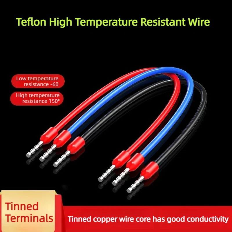 Teflon Terminal Cable High-temperature Resistant U-shaped Terminals Wire  Harness Double Tube European Nose Connection Cable
