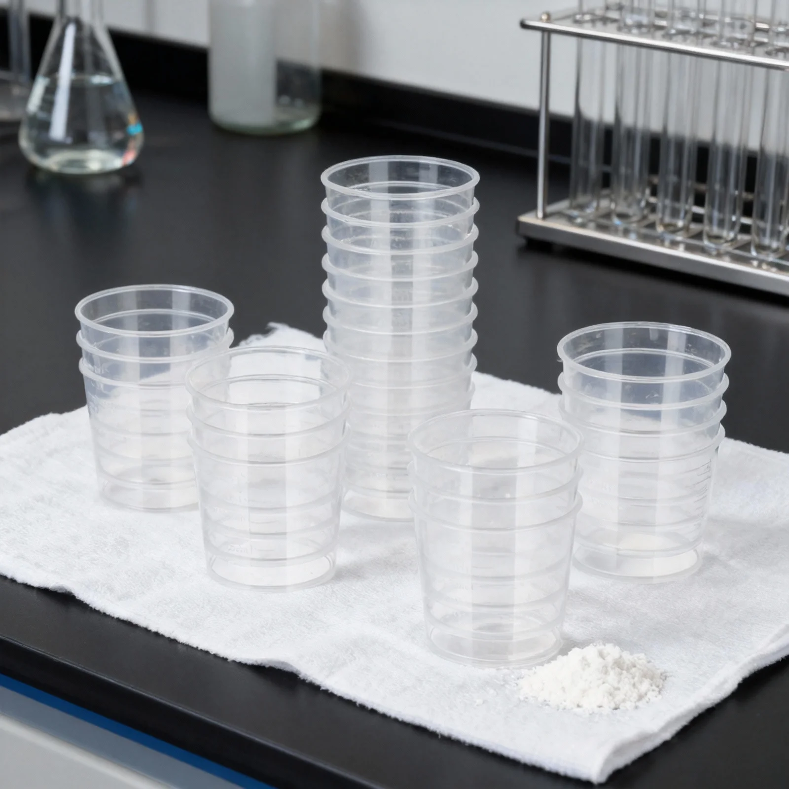 

50pcs 30Ml Plastic Measuring Cup Transparent Graduated Cup For Liquid Powder Pills Use Container With Scale