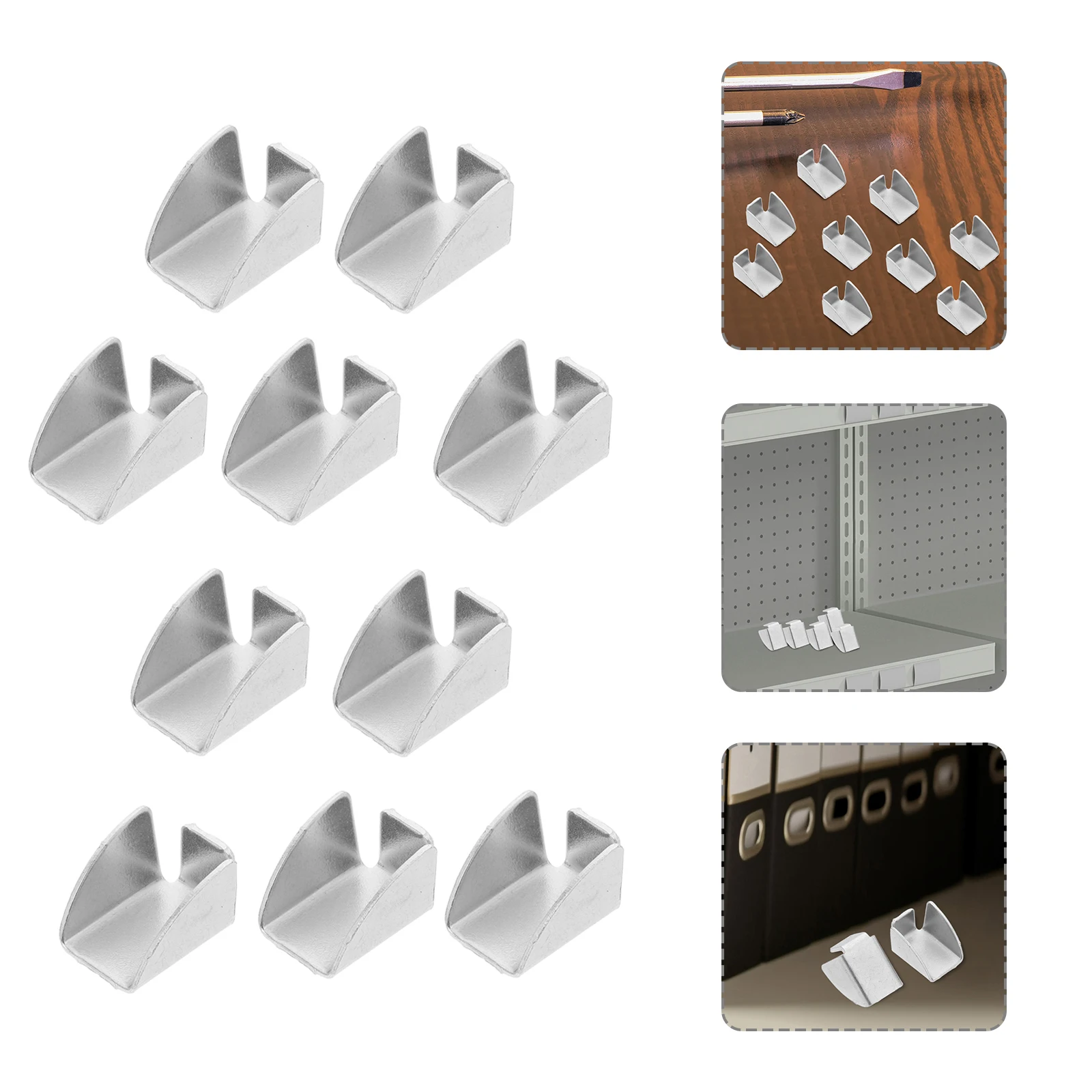 

10 Pcs Partition Bracket Buckle Bookcase Shelf Clip Bookshelf Cabinet Clips