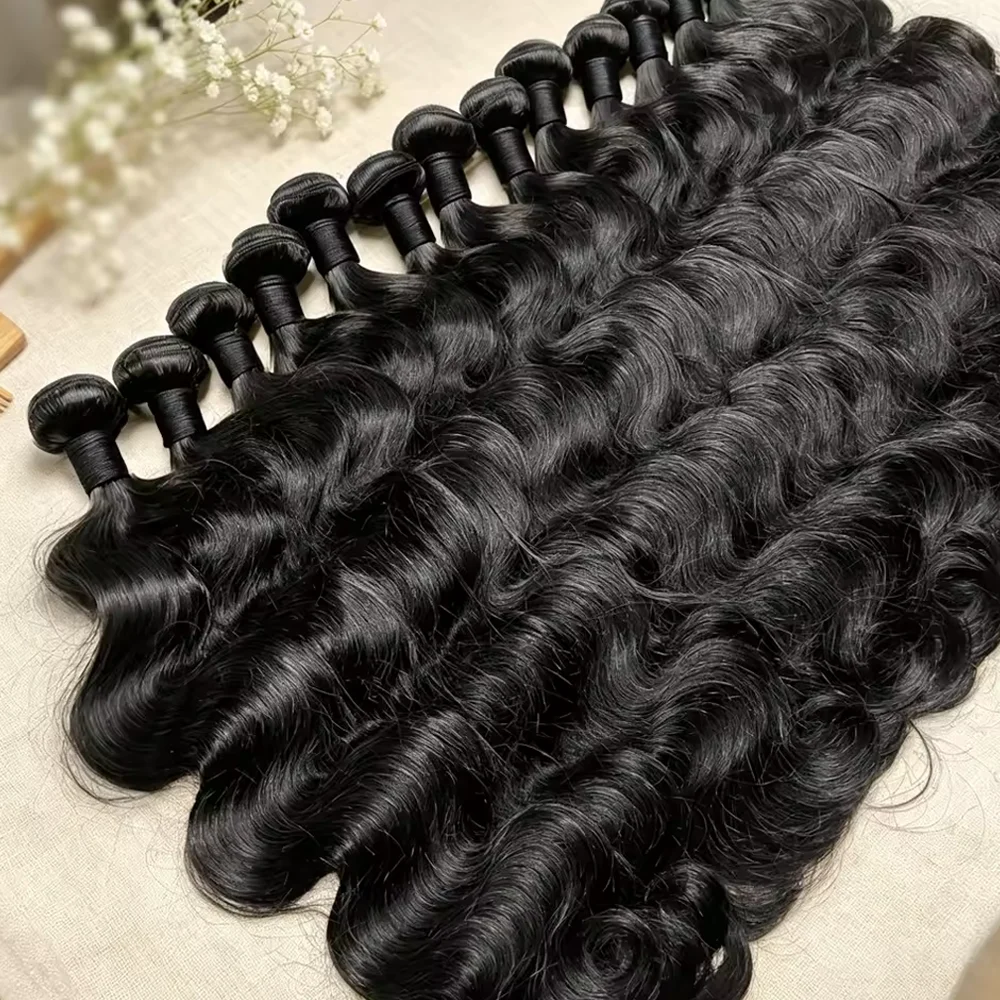 28 30 32 Inch Body Wave Bundles Human Hair Human Hair Bundle Unprocessed Brazilian Virgin Hair 3 Bundles Human Hair Extensions For Women Natural Color