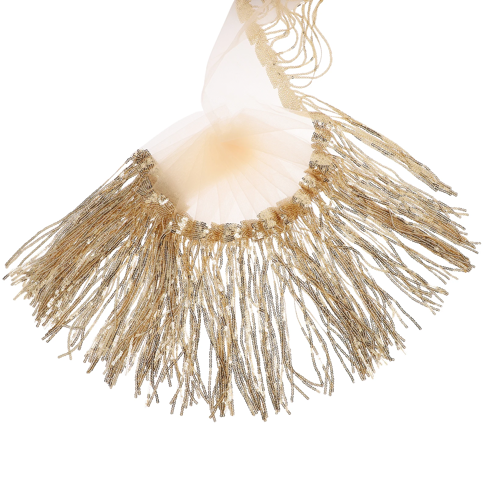 

Sequined Fringe Skirt Scarf Polyester Decorative Glitter Hip Women Dance Costumes Retro