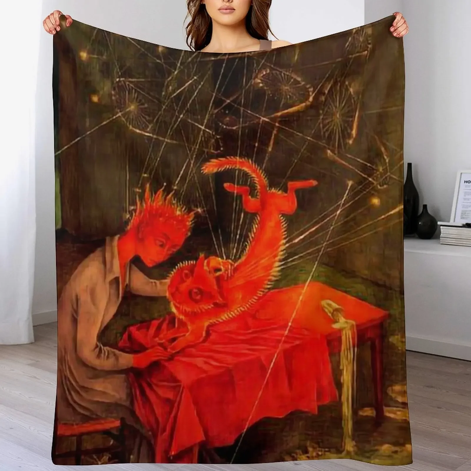 Sympathy by Remedios Varo Throw Blanket Travel Size Cozy Blanket for Plane Train